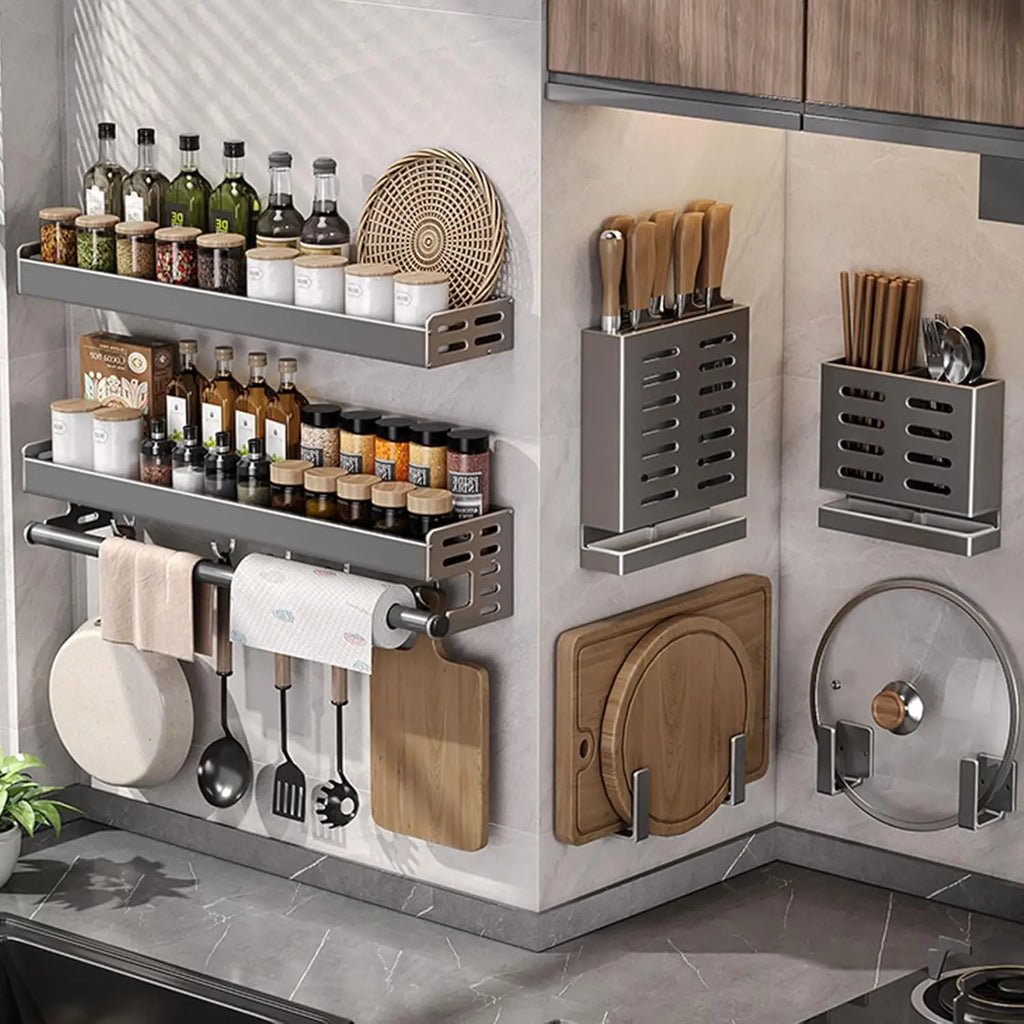 NANKO KitchenRack™ | Organizador de Parede Multifuncional para Cozinha