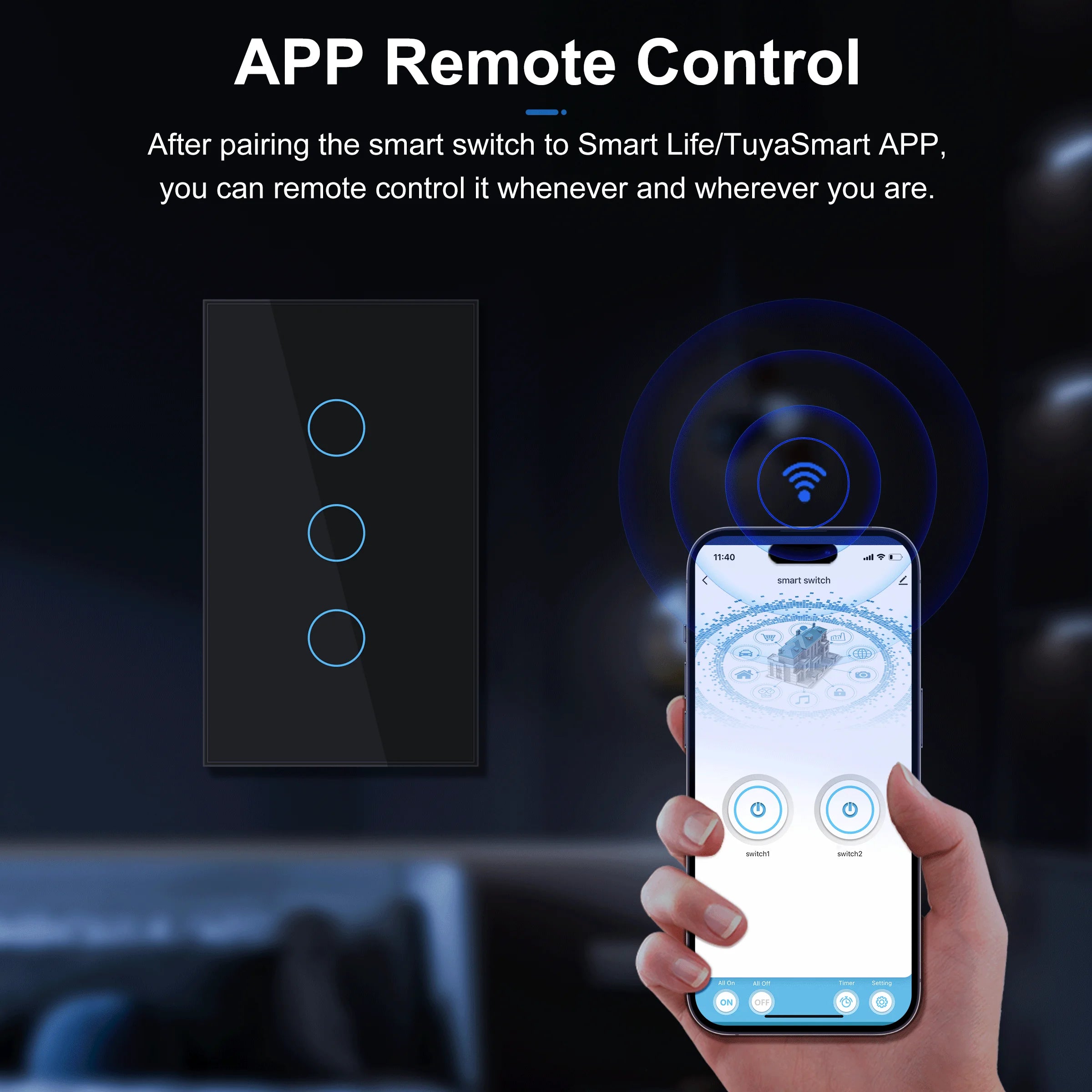 NANKO TouchSwitch™ | Interruptor Inteligente Wi-Fi Touch