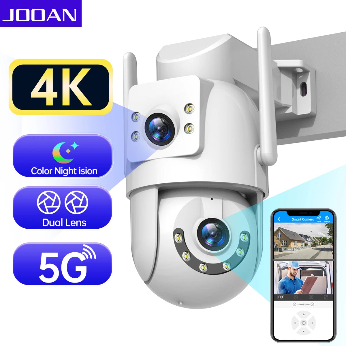 NANKO Vision Pro™ | Câmera Inteligente Wi-Fi PTZ Dupla 360°
