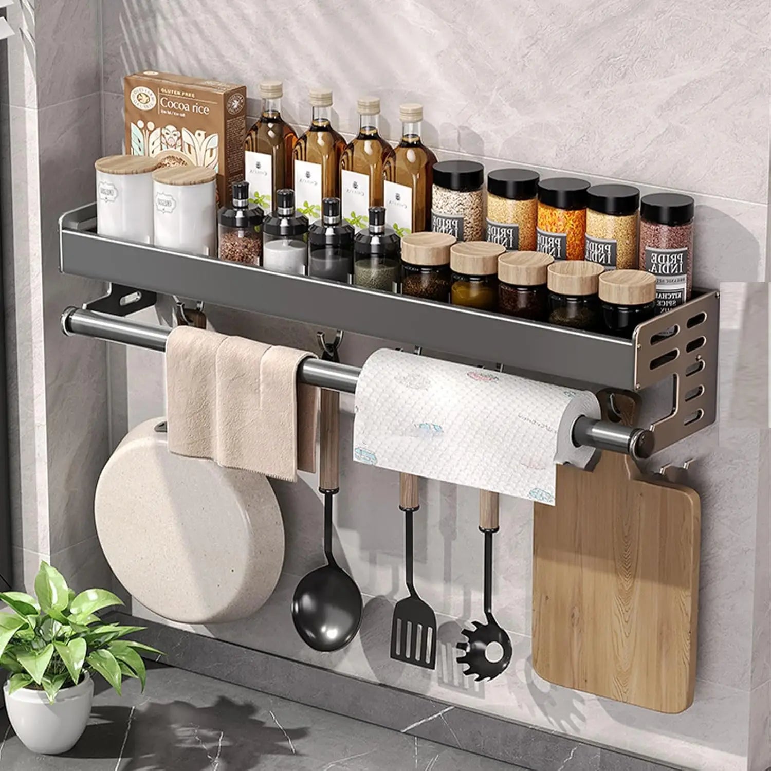 NANKO KitchenRack™ | Organizador de Parede Multifuncional para Cozinha