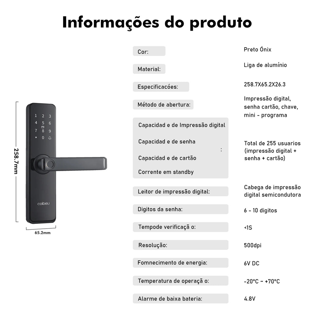 NANKO SmartLock™|Fechadura Inteligente Wi-Fi com Biometria
