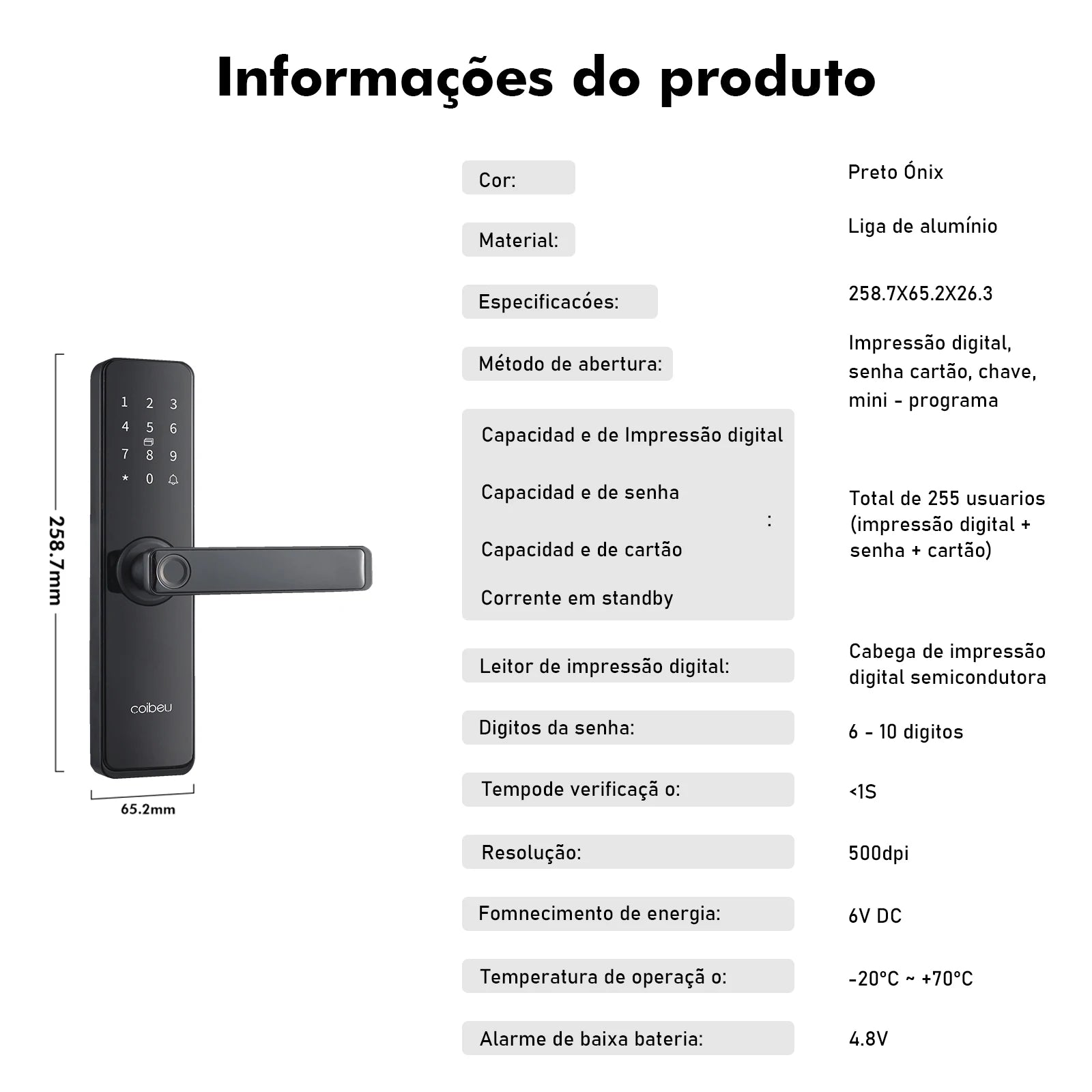 NANKO SmartLock™|Fechadura Inteligente Wi-Fi com Biometria